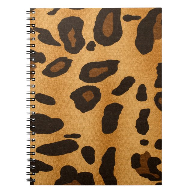 Brown Leopard Print Animal Pattern Notebook (Front)