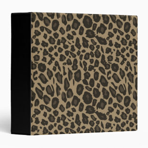 Brown Leopard Print Binder