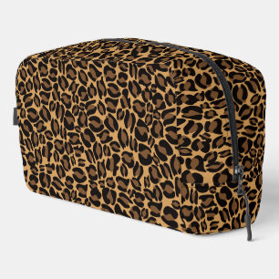 Brown Leopard Print Pattern Safari Jungle Dopp Kit