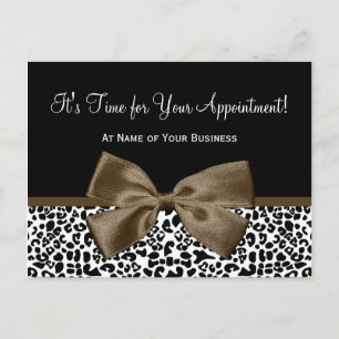 Brown Leopard Print Salon Appointment Reminder Postcard