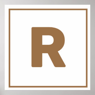 Brown letter R Poster