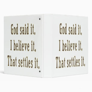 Brown Letters God Said It Binder