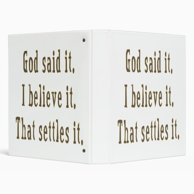 Brown Letters God Said It Binder (Background)