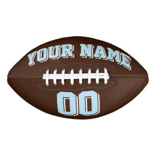 BROWN LIGHT BLUE AND WHITE Custom Football