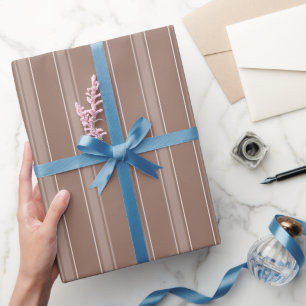 Brown & Light Brown Stripes Wrapping Paper