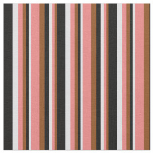 Brown, Light Coral, Lavender & Black Coloured Fabric