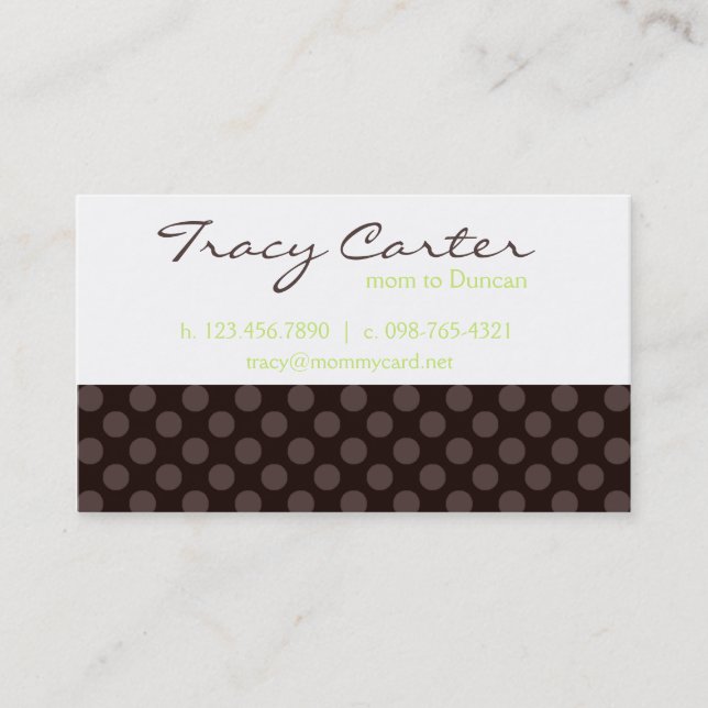 Brown & Lime Mommy Card (Front)
