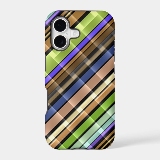 Brown Lime Purple Diagonal Stripes Pattern (Back)