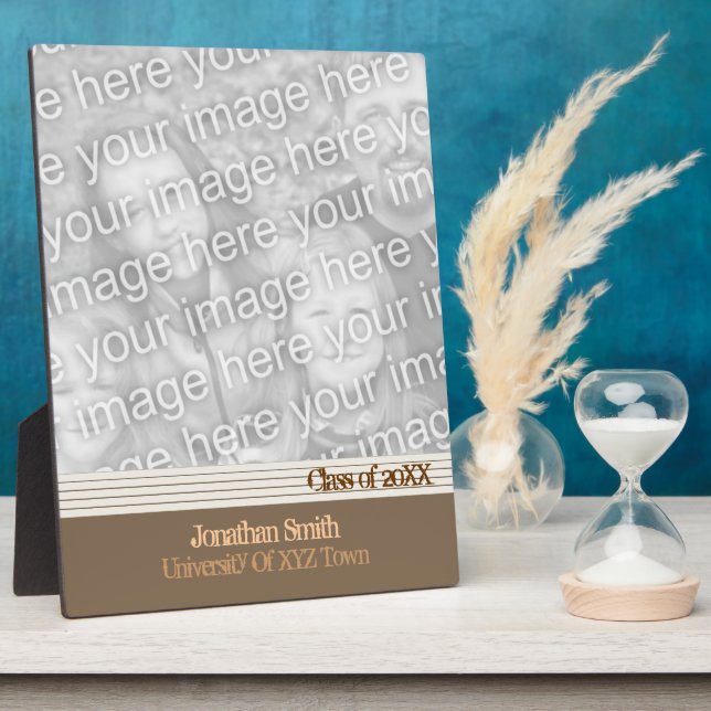 Brown Lined Graduation Plaque (Side)