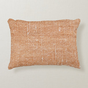 Brown Linen Canvas Texture Background Accent Pillow