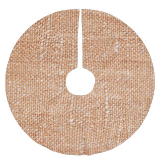 Brown Linen Canvas Texture Background Brushed Polyester Tree Skirt