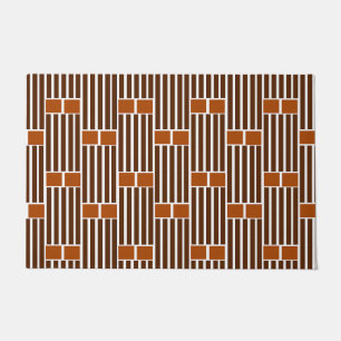Brown Lines and Boxes Doormat