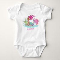 Brown Little Mermaid Baby Shower Baby Bodysuit