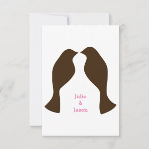 Brown Love Birds - RSVP Card