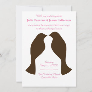 Brown Love Birds - Wedding Announcement