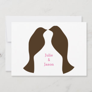 Brown Love Birds - Wedding Invitation