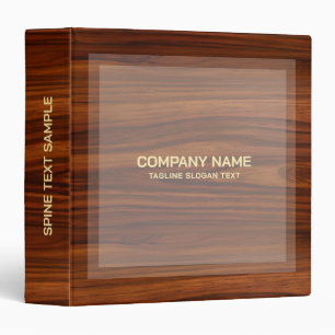 Brown Magohany Wood Grain Texture Print Gold Text Binder
