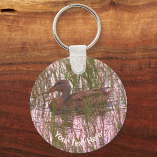 Brown Mallard Duck Nature Personalized Keychain