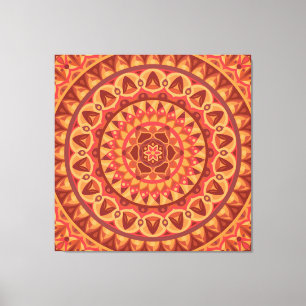 Brown Mandala Art Earthy Boho Geometric Cozy Home Canvas Print