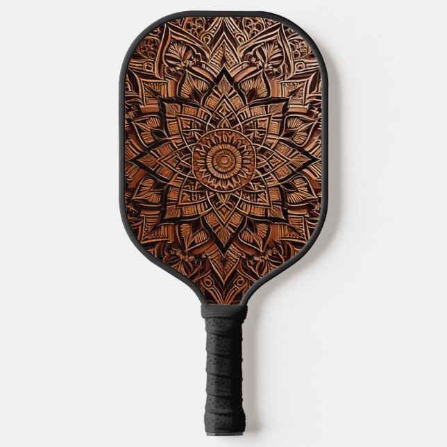 Brown Mandala Pickleball Paddles (Front)