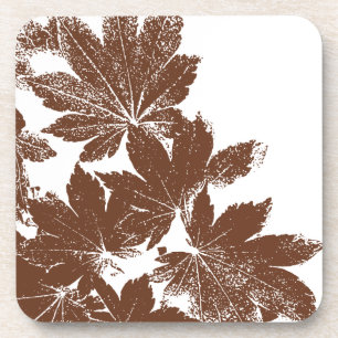 Brown Maple Leaf Stamp Coaster
