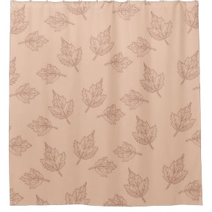 Brown Maple Leaves Vintage Line Leaf Pattern 