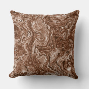 Brown Marble abstract Throw Pillow