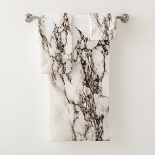 Brown Marble Bath Towel Set