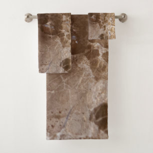 Brown Marble Delicado #1 #wall #decor #art Bath Towel Set