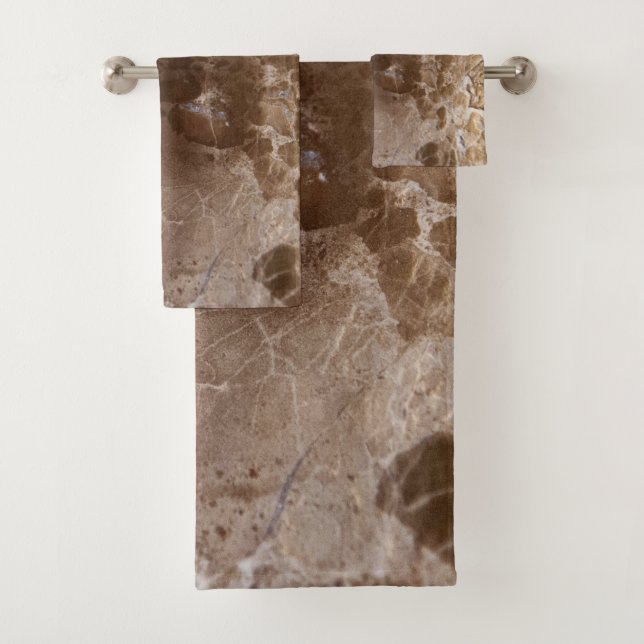 Brown Marble Delicado #1 #wall #decor #art Bath Towel Set (Insitu)