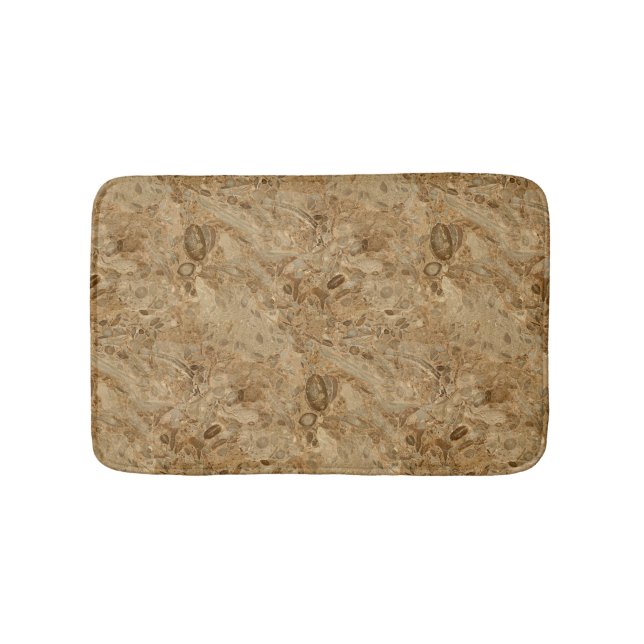 Brown Marble Fossil Look Bath Mat (Front)