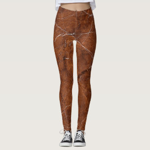 Brown Marble Glossy: Luxury Texture Background Leggings