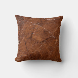 Brown Marble Glossy: Luxury Texture Background Throw Pillow