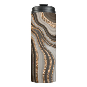 Brown Marble Gold Vintage Design Thermal Tumbler