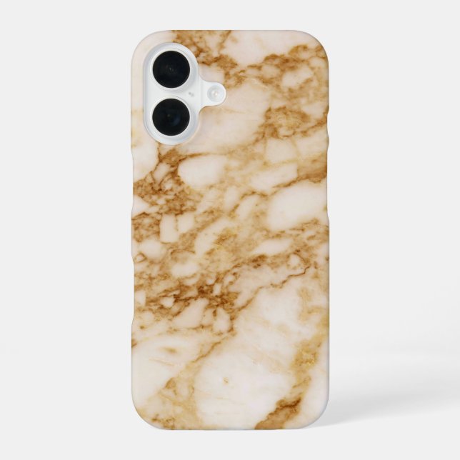 Brown Marble iPhone 16 Case (Back)
