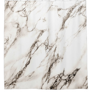 Brown Marble Look Shower Curtain