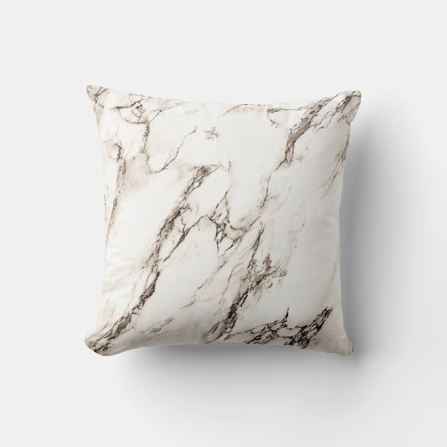 Brown Marble Look Throw Pillow (Front)