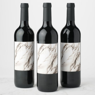 Brown Marble Look Wine Label