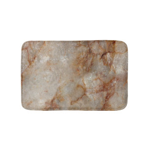 Brown Marble Stone Texture Print Bath Mat