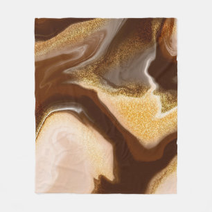 Brown marble texture: fluid abstract fleece blanket