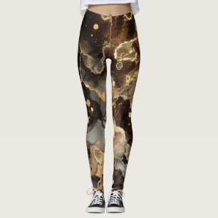 Brown Marble with Dots Leggings