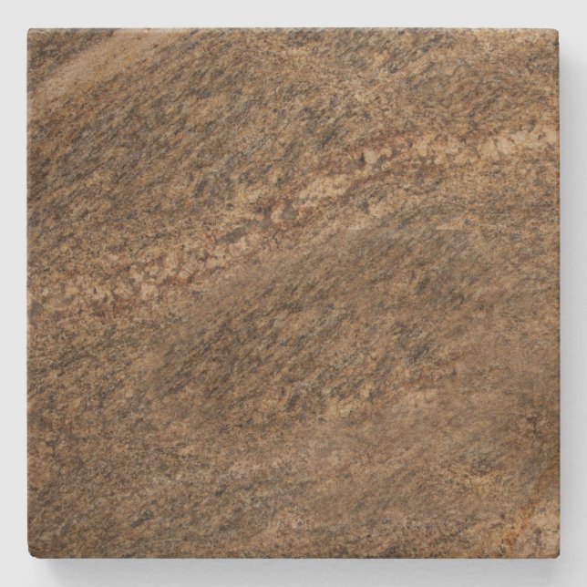 Brown Marbled Square Stone Coaster (Front)