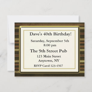 Brown Masculine Party Invitation