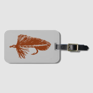 Brown Matuka streamer, fly fishing, fly tying art Luggage Tag