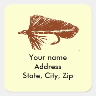 Brown Matuka streamer, fly fishing, fly tying, art Square Sticker