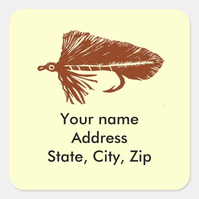 Brown Matuka streamer, fly fishing, fly tying, art Square Sticker (Front)