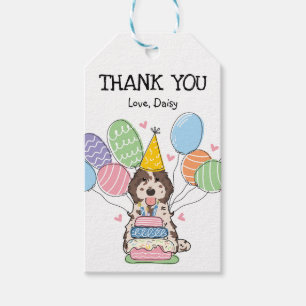 Brown Merle Cockapoo Cavapoo Birthday Party Favour Gift Tags