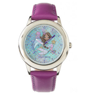 Brown Mermaid Custom Little Girl Watch