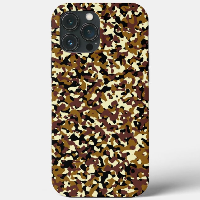 Brown Micro Camo iPhone 13 Pro Max Case (Back)