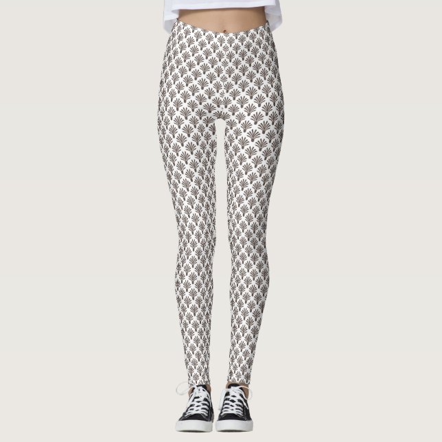 Brown Mini Palm Tree Women's Leggings (Front)